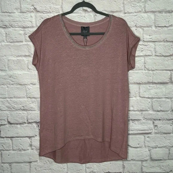 NWT Lysse Classic Scoop-Neck Linen Jersey Tee - Picture 4 of 14